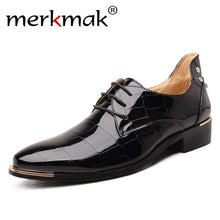 Merkmak Men Oxford Shoes 2018 New Fashion PU Leather Lace-Up Business Men Shoes High Quality Men Dress Shoes Men Flats