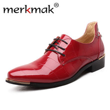 Merkmak Men Oxford Shoes 2018 New Fashion PU Leather Lace-Up Business Men Shoes High Quality Men Dress Shoes Men Flats