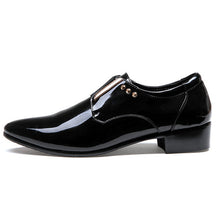 Merkmak Luxury brand Patent Leather Men Business Dress Shoes Black Brown Oxford Shoes Breathable Formal Wedding Footwear