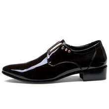 Merkmak Luxury brand Patent Leather Men Business Dress Shoes Black Brown Oxford Shoes Breathable Formal Wedding Footwear