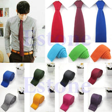 Men's Fashion Solid Tie Knit Knitted Tie Pure Color Necktie Narrow Slim Woven