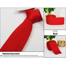 Men's Fashion Solid Tie Knit Knitted Tie Pure Color Necktie Narrow Slim Woven
