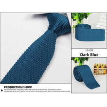 Men's Fashion Solid Tie Knit Knitted Tie Pure Color Necktie Narrow Slim Woven