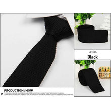 Men's Fashion Solid Tie Knit Knitted Tie Pure Color Necktie Narrow Slim Woven