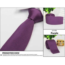 Men's Fashion Solid Tie Knit Knitted Tie Pure Color Necktie Narrow Slim Woven