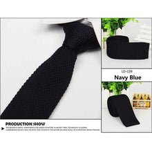 Men's Fashion Solid Tie Knit Knitted Tie Pure Color Necktie Narrow Slim Woven