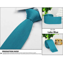Men's Fashion Solid Tie Knit Knitted Tie Pure Color Necktie Narrow Slim Woven