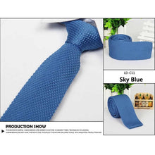 Men's Fashion Solid Tie Knit Knitted Tie Pure Color Necktie Narrow Slim Woven