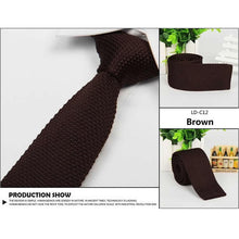Men's Fashion Solid Tie Knit Knitted Tie Pure Color Necktie Narrow Slim Woven