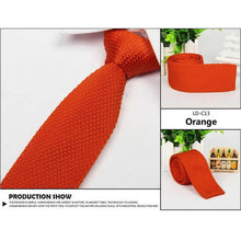 Men's Fashion Solid Tie Knit Knitted Tie Pure Color Necktie Narrow Slim Woven