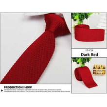 Men's Fashion Solid Tie Knit Knitted Tie Pure Color Necktie Narrow Slim Woven