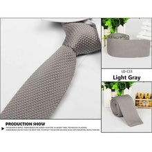 Men's Fashion Solid Tie Knit Knitted Tie Pure Color Necktie Narrow Slim Woven