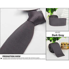 Men's Fashion Solid Tie Knit Knitted Tie Pure Color Necktie Narrow Slim Woven