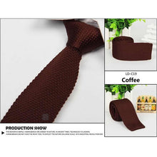Men's Fashion Solid Tie Knit Knitted Tie Pure Color Necktie Narrow Slim Woven