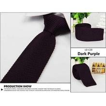 Men's Fashion Solid Tie Knit Knitted Tie Pure Color Necktie Narrow Slim Woven