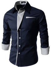 Men's Shirt Design Double Breasted Shirt Thin Long Sleeves Spring And Autumn Casual Shirt Turn-down Collar D29