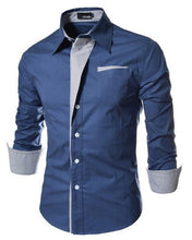 Men's Shirt Design Double Breasted Shirt Thin Long Sleeves Spring And Autumn Casual Shirt Turn-down Collar D29