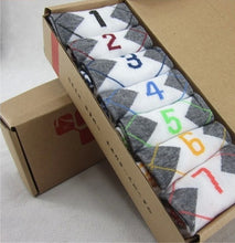 Men's Cotton Socks Casual Mens Socks Breathable Personalized digital happy socks for season 7 pairs \ lot no box Q