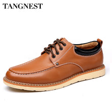 Tangnest Brand Men Business Shoes Casual PU Leather Oxfords Shoes For Man Round Toe Lace Up Flats Men Dress Shoes XMP741