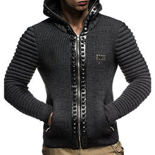 Hoodies Sweatshirt Mens Brand Leisure Rivet Zipper Jacket 2018 Winter Warm Casual Slim Fit Men Hoody Coat Men Sudaderas Tops