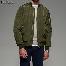 2018 ZANZEA Mens Autumn Long Sleeve Outwear Coat Jackets Winter Fashion Casual Loose Zip up Baseball Bomber Biker Jacket
