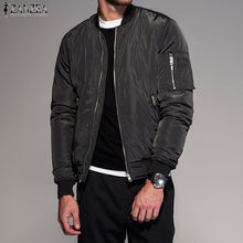 2018 ZANZEA Mens Autumn Long Sleeve Outwear Coat Jackets Winter Fashion Casual Loose Zip up Baseball Bomber Biker Jacket