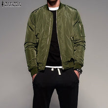 2018 ZANZEA Mens Autumn Long Sleeve Outwear Coat Jackets Winter Fashion Casual Loose Zip up Baseball Bomber Biker Jacket