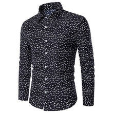 2018 New Summer Autumn Mens Casual Shirt Cool Fish Printed Cotton Shirt Long Sleeve Buttons Down Lapel Shirts Top Social Party