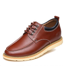 Tangnest Spring Men Leisure Dress Shoes Genuine Leather British Style 6 CM Height Increasing Breathable Elavator Shoes XMR2788