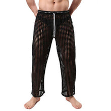 Men's leggings 2018 Fashion Men's Sexy Fishnet Lounge Pants Sleepwear Transparent Long pants Pajama Bottoms Sleeping Loungewear