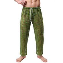 Men's leggings 2018 Fashion Men's Sexy Fishnet Lounge Pants Sleepwear Transparent Long pants Pajama Bottoms Sleeping Loungewear