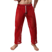 Men's leggings 2018 Fashion Men's Sexy Fishnet Lounge Pants Sleepwear Transparent Long pants Pajama Bottoms Sleeping Loungewear