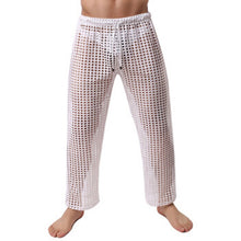 Men's leggings 2018 Fashion Men's Sexy Fishnet Lounge Pants Sleepwear Transparent Long pants Pajama Bottoms Sleeping Loungewear