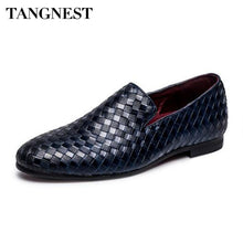 Tangnest Luxury Brand 2018 Men Shoes Fashion Braid Leather Slip-on Flats Casual Driving Oxfords Shoes Men Moccasins Size 37 ~47