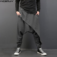 2018 Brand Cool Mens Gothic Punk Style Harem Pants Black Hip Hop Wear Loose  Pants DrawString Baggy Dancing Crotch Trousers