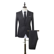 Business and Leisure Suit Men Two-piece Coat Trousers Suit Groom's Wedding Blazer + Long Pants Men's Suits 7 Colors