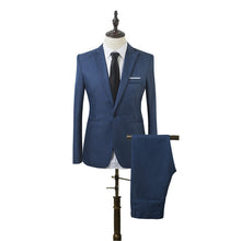 Business and Leisure Suit Men Two-piece Coat Trousers Suit Groom's Wedding Blazer + Long Pants Men's Suits 7 Colors