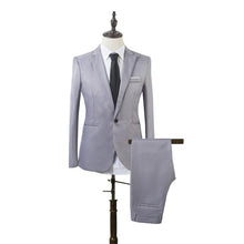Business and Leisure Suit Men Two-piece Coat Trousers Suit Groom's Wedding Blazer + Long Pants Men's Suits 7 Colors