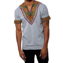 Fashion Men's Slim Fit V Neck Printed Muscle Tee T-shirt Casual Tops Blouse
