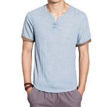 Linen Men Shirts Chinese Culture Men's Shirt Slim Short Sleeve Brand 2018 Summer Men Shirts Breathable Tops Plus Size L-5XL