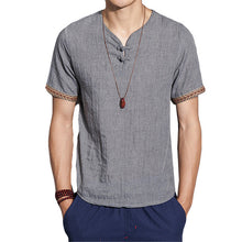 Linen Men Shirts Chinese Culture Men's Shirt Slim Short Sleeve Brand 2018 Summer Men Shirts Breathable Tops Plus Size L-5XL