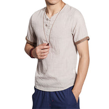 Linen Men Shirts Chinese Culture Men's Shirt Slim Short Sleeve Brand 2018 Summer Men Shirts Breathable Tops Plus Size L-5XL