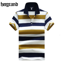 HEE GRAND 2018 Summer Male Simple Style Polos  Breathable Casual Plus Size Short Sleeve Men Striped Polos MTP457