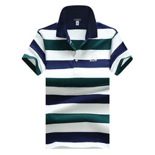 HEE GRAND 2018 Summer Male Simple Style Polos  Breathable Casual Plus Size Short Sleeve Men Striped Polos MTP457