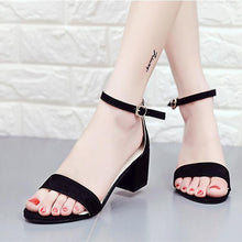 Women Single Band Chunky Heel Sandal With Ankle Strap Summer Sandals Shoes