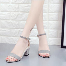 Women Single Band Chunky Heel Sandal With Ankle Strap Summer Sandals Shoes