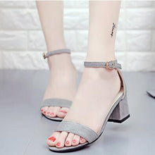 Women Single Band Chunky Heel Sandal With Ankle Strap Summer Sandals Shoes