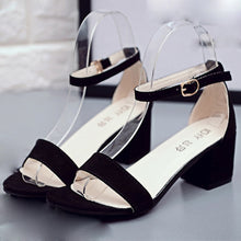 Women Single Band Chunky Heel Sandal With Ankle Strap Summer Sandals Shoes