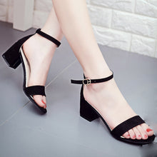 Women Single Band Chunky Heel Sandal With Ankle Strap Summer Sandals Shoes