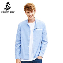 Pioneer Camp new arrival casual shirt men brand autumn spring long sleeve shirt male top quality light dark blue ACT701229